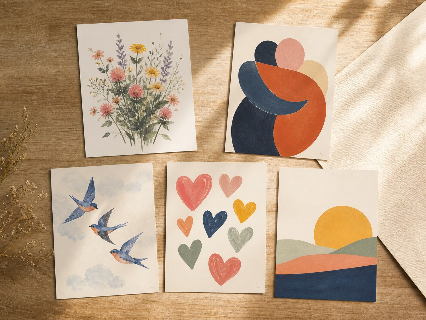 Thank you, love, and friendship postcard collection